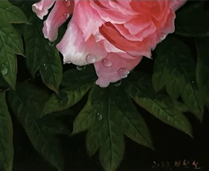 "Majestic Prosperity" – Original Hyper-Realistic Peony Oil Painting by Merited Artist Pak Hyon Chol G2566