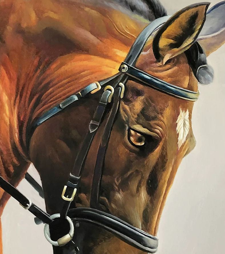 "The Noble Steed" – Original Realistic Horse Portrait Oil Painting by Master Artist Kim Jun G2601