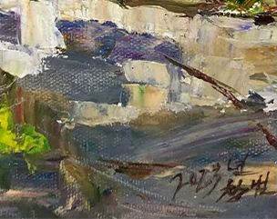 "The Quiet Pathway" – Original Realistic Garden Landscape Oil Painting by Master Artist Li Changfan  15571