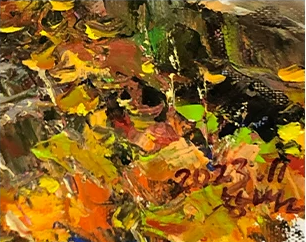"Between the Mountains" – Original Impressionist Forest Landscape Oil Painting by Master Li Changfan 15564