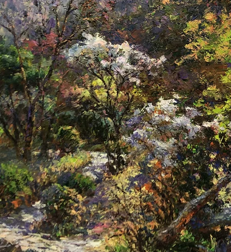 "Mountain Radiance" – Original Realistic Landscape Oil Painting by Master Li Changfan 15552