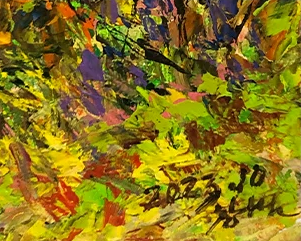 "The Autumnal Trail" – Original Impressionist Forest Landscape Oil Painting by Master Li Changfan 15569