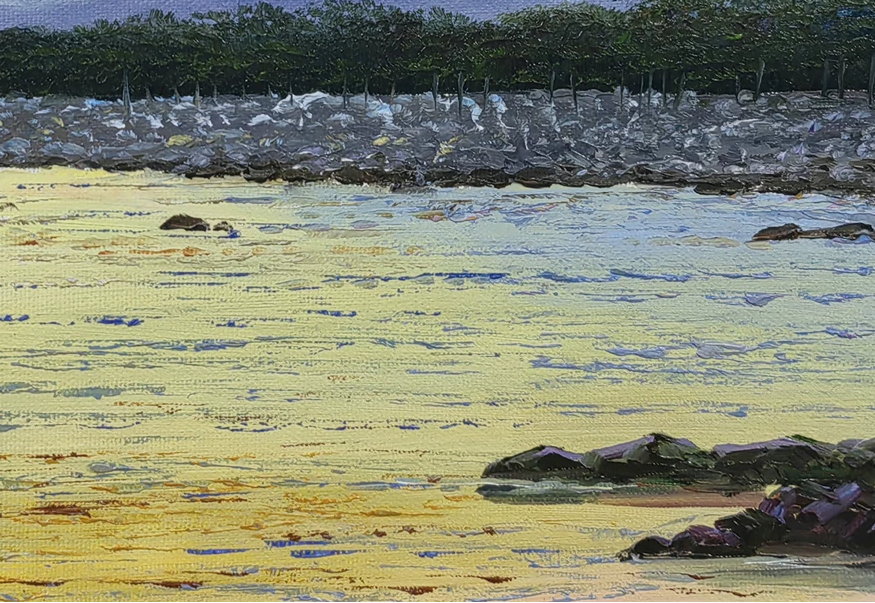 "Vast Clear Sky" – Original Masterpiece Oil Painting by First-Class Artist Choe Myong Song 9799