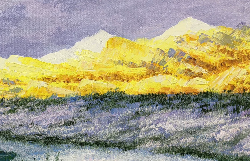 "Winter’s Tranquil Radiance" – Original Realistic Snowscape Oil Painting by Master Baek Geum Chol 9886