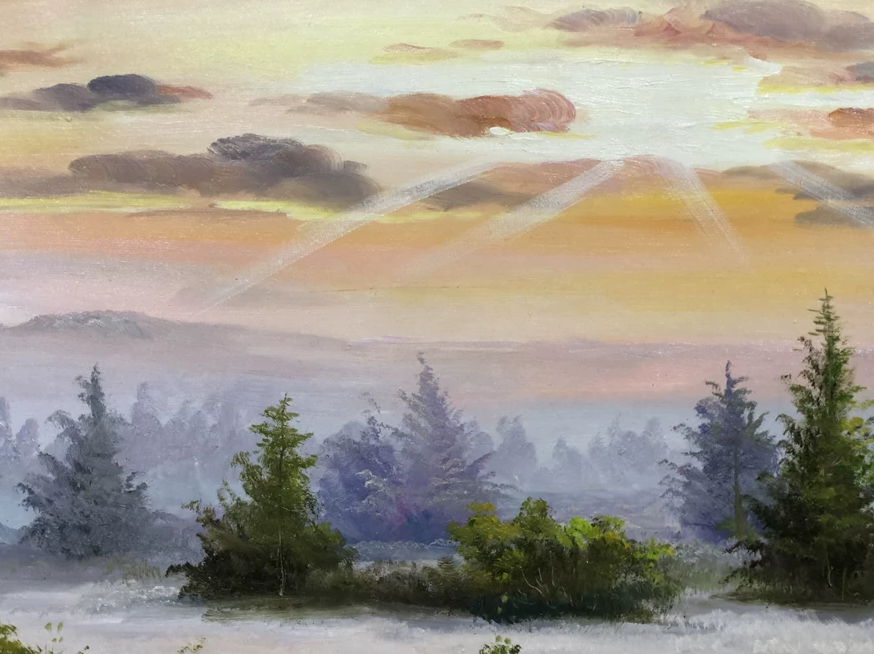 "Golden Morning Light" – Original Impressionist Realistic Oil Painting by Master Nam Su 15391