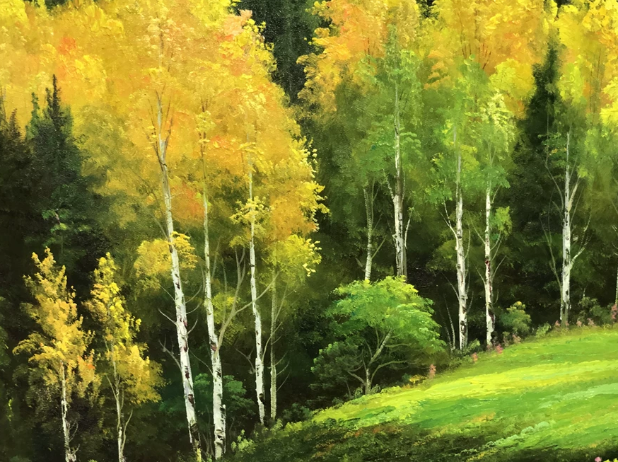"The Flourishing Canopy" – Original Realistic Forest Landscape Oil Painting 15389