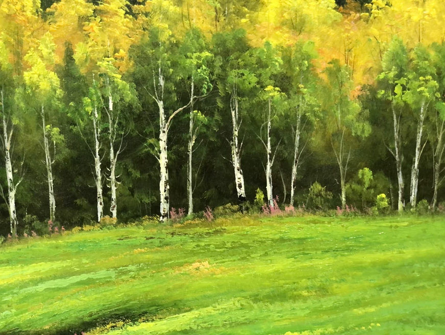 "The Flourishing Canopy" – Original Realistic Forest Landscape Oil Painting 15389