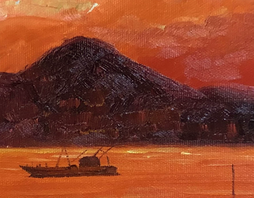 "Smooth Sailing" – Original Majestic Sunrise & Sailboat Oil Painting by Master Artist Choe Myong Song 10092