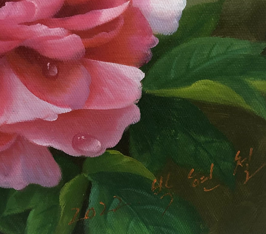 "The Symphony of Peonies & Prosperity" - Original Fine Still Life Oil Painting by Merited Artist Park Hyun Chol | 116x66cm Large Scale Hand-Painted Masterpiece Canvas 12560