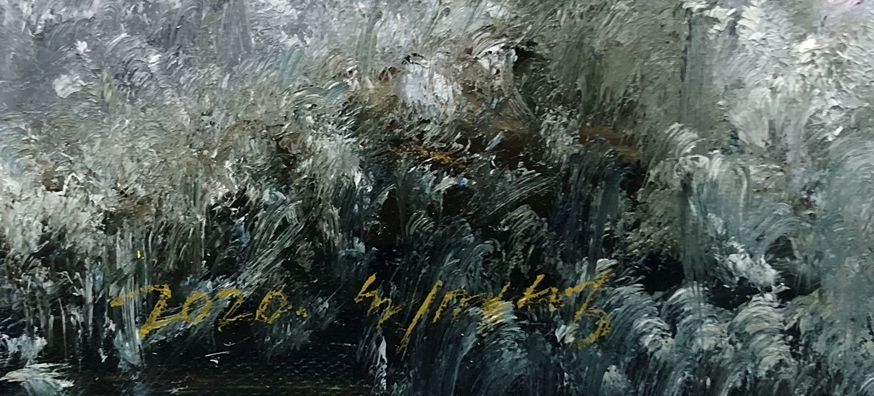 "Ocean Waves" - Original Hand-Painted Landscape Oil Painting by First-Class Artist Cui Mingxing (90×60 cm) 10872
