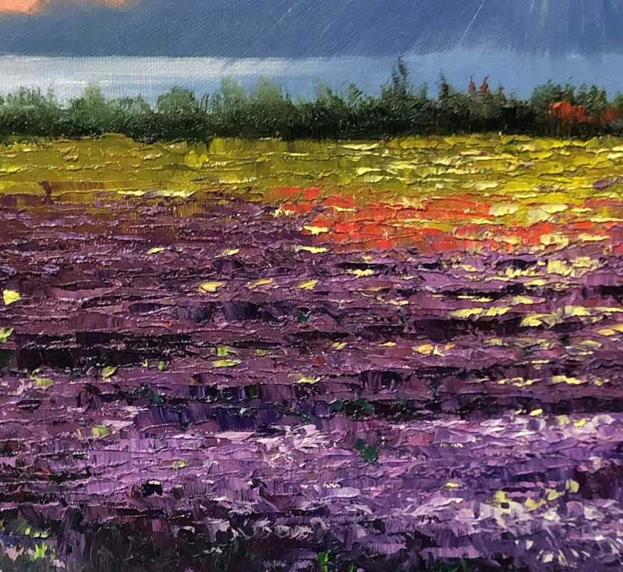 "Golden Shines Over Silver Mountains" Original Landscape Oil Painting by First-Class Artist Cui Mingxing - Fine Art for Living Room & Office Decor 10870