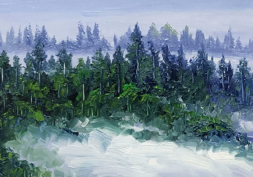 "The Misty Summit" - Original Sea of Clouds Landscape Fine Art Oil Painting by Merited Artist Kim Yeong Cheol | 53x35cm Hand-Painted Premium Canvas Masterpiece 10736