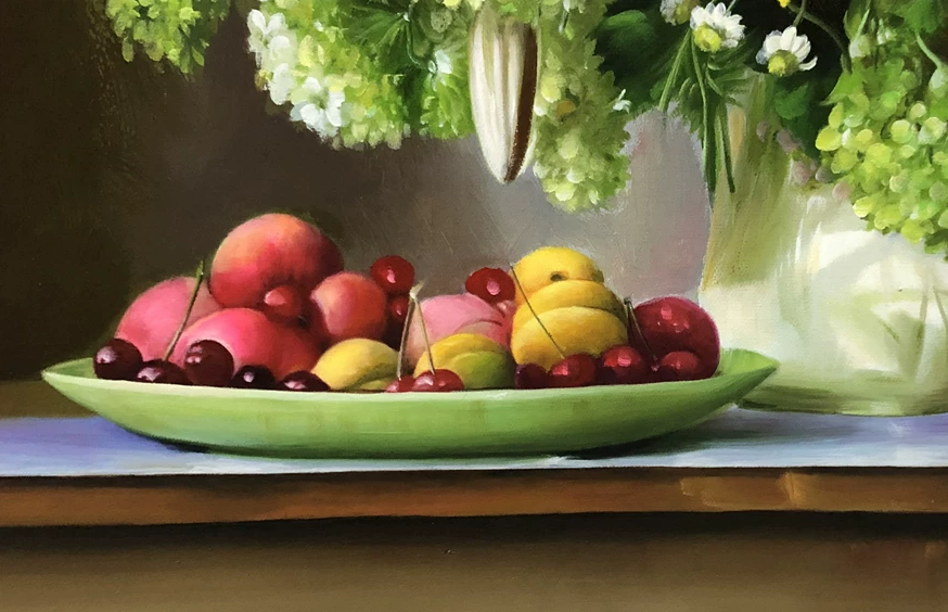 "The Abundance of Spring and Autumn" - Original Fine Art Still Life Oil Painting by First-Class Artist Kim Sun-hwa | 90x60cm Hand-Painted Premium Canvas Masterpiece 11146