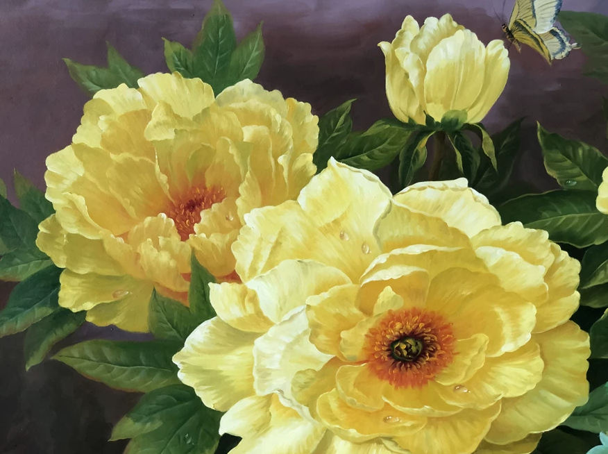 "Peony Blossom of Infinite Opulence" - Original Fine Art Still Life Oil Painting by First-Class Artist Zheng Yu | Massive 160x80cm Hand-Painted Premium Canvas Masterpiece G2521