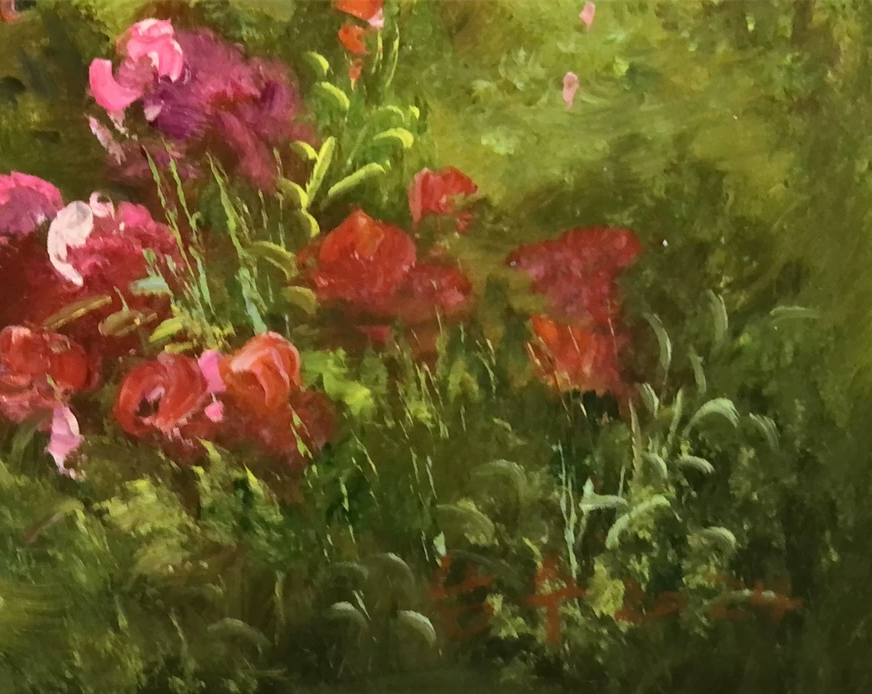 "Lush Forest & Blooming Meadow" - Original Serene Alpine Lake Landscape Oil Painting by First-Class Artist Nam Su | 91x64cm Hand-Painted Fine Art Canvas 15546