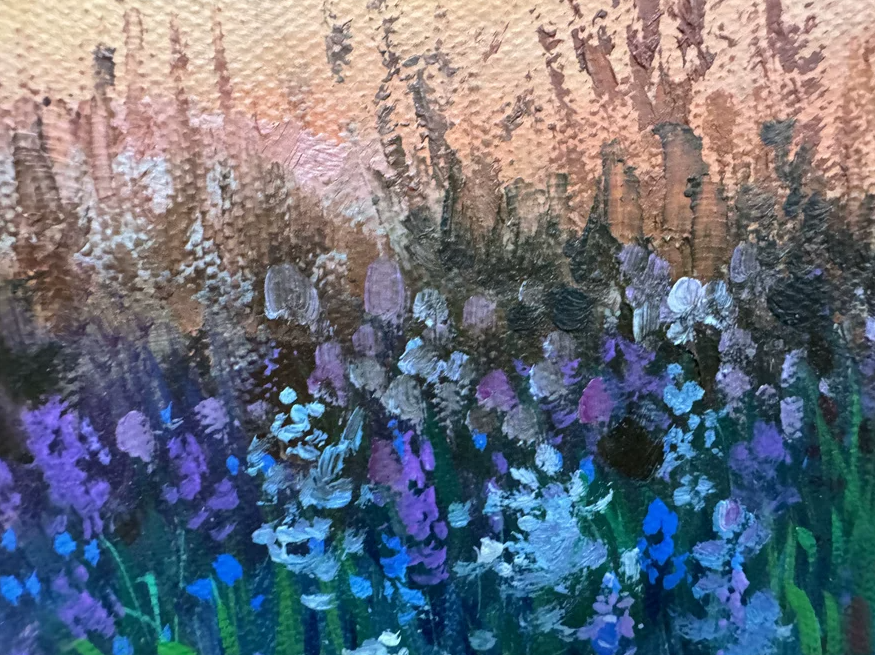 "The Gilded Twilight" - Original Lyrical Landscape Oil Painting by First-Class Artist Kim Seol Song | 52x39cm Hand-Painted Sunset Lake & Devoted Cranes Canvas (Pre-Stretched on Inner Frame) 19782