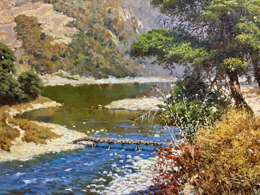 Original Hand-Painted River Landscape Oil Painting by Kim Seung Jin | First-Class North Korean Artist 18799