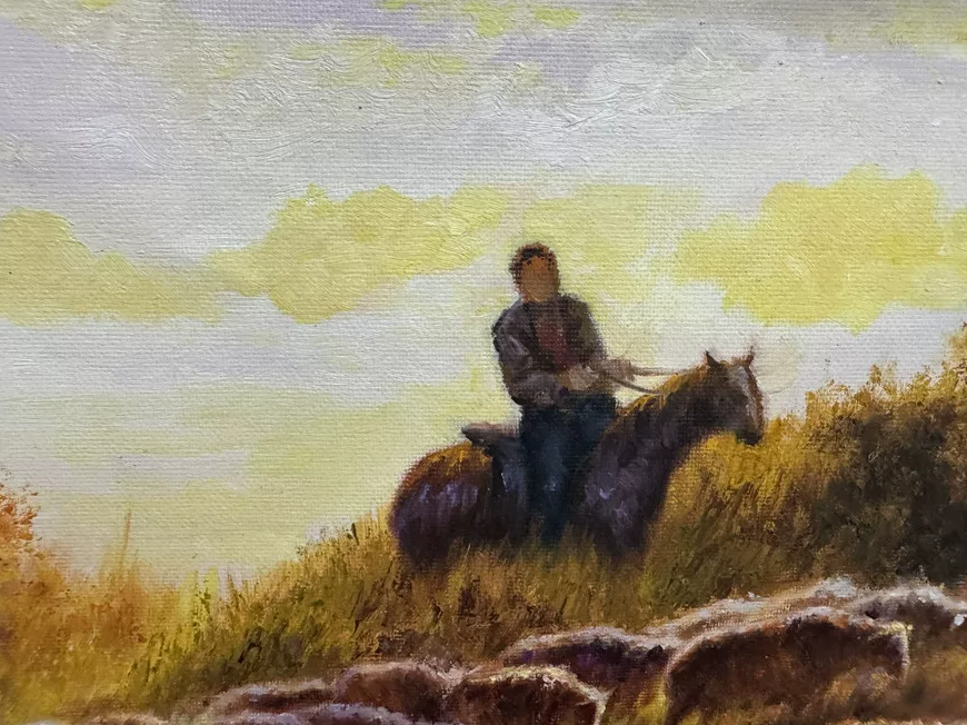 Grassland Song Oil Painting by Yu Ming Guo | Original Landscape Oil Painting Hand Painted Artwork 19919