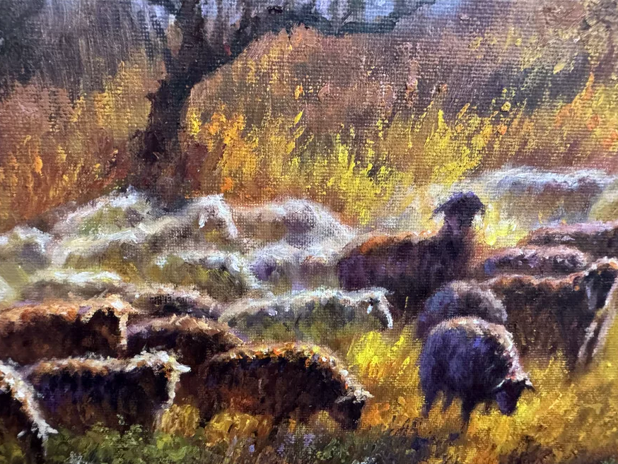 Grassland Song Oil Painting by Yu Ming Guo | Original Landscape Oil Painting Hand Painted Artwork 19919