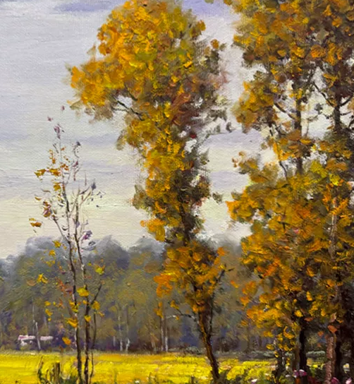 Autumn Pond Oil Painting “Autumn Leisure” by Li Jicheng 18996