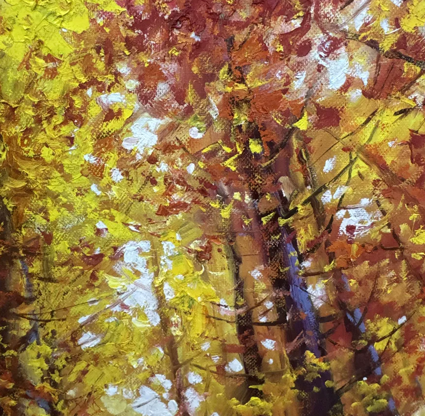 Autumn Maple Forest Oil Painting by Li Jicheng 19752