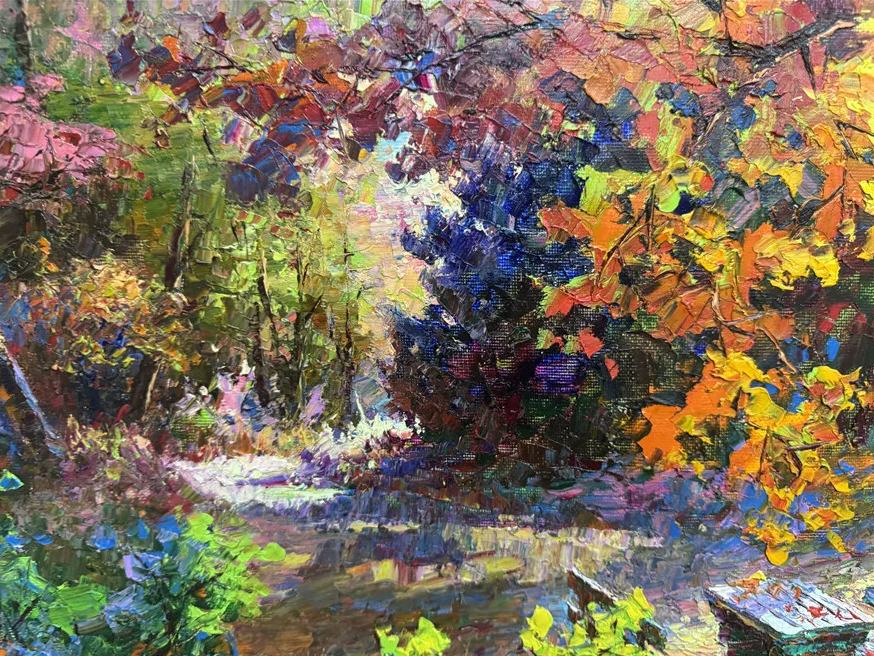 Warm Autumn Forest Oil Painting by Li Changfan 19787