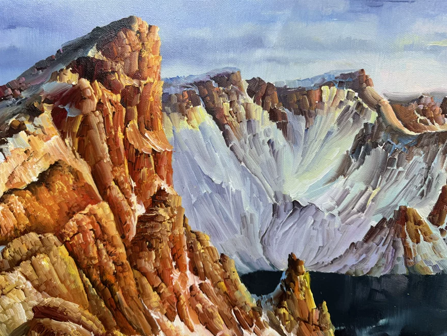 Tianchi Original Oil Painting by Cha Yong Cheng | North Korean Art DMC248