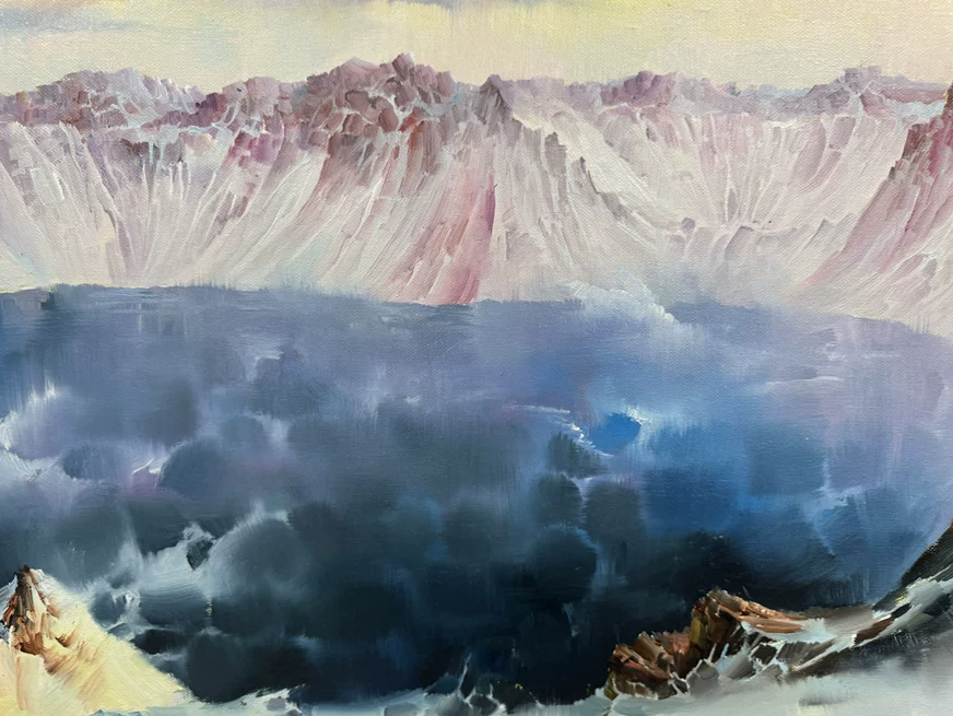 Tianchi Original Oil Painting by Cha Yong Cheng | North Korean Art DMC248